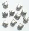 10 Antique Silver Cat Face Metal Beads